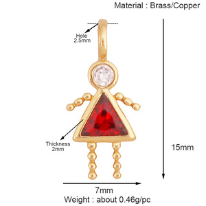 Diy joyería cobre chapado en oro geométrico redondo cuadrado accesorios significativo Color brillante circón piedra natal niños niñas colgante - Product Image 2