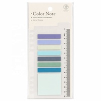 STASUN Color Note – Lot de 7 marque-pages adhésifs en PET + 1 grand bloc-notes carré avec règle de 14 cm pour carnet, agenda et bureau