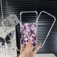 Coque de luxe 360 en gros pour iPhone 18 17 16 15 14 13 Pro, protection d'objectif en strass scintillant, coque colorée en PC et TPU avec feuille d'or