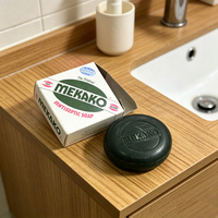 Savon antiseptique MEKAKO en gros, barre de savon ronde noire de 100g, protection contre les germes, savon jetable pour hôtel, savon pour le bain et le nettoyage des mains