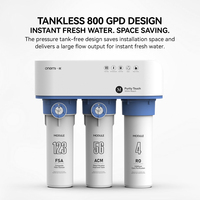 Système RO 800 GPD OEM/ODM, purificateur d'eau domestique 6 étapes pour cuisine, sans réservoir, compatible cafetière et machine à glaçons pour réfrigérateur
