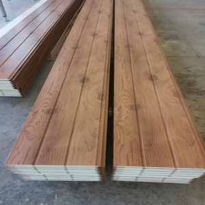 16Mm Vật Liệu Xây Dựng Kim Loại Siding Bên Ngoài Bức Tường Trang Trí PU Bánh Sandwich Panel Tường Cho Nhà Di Động Kim Loại Khắc Bánh Sandwich Bảng Điều Khiển - Product Image 1