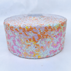Hot Bán 3 "7.5Cm Nhiều Màu Sắc Sequin Mỗi Cuộn Cho Phụ Kiện Tóc Bow Sequin Chuỗi Trong Cuộn Và Quà Tặng Gói Webbing - Product Image 5