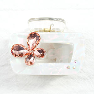 Pinces à cheveux en plastique et en strass pour filles, tenues de fête quotidiennes. - Product Image 6