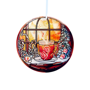 Adorno con Aspecto de Vidrio Emplomado para Amantes del Café, Decoración para Rincón de Té o Café, Atrapasueños, Regalo para Mujeres y Hombres - Product Image 1