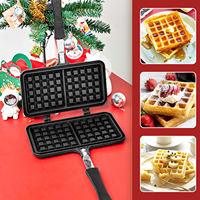 Mini poêle à griller double en fonte, appareil à gaufres, petit grille-pain, double poêle à frire