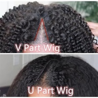 Highknight Offre Spéciale Brésiliens Vierge de Cheveux Humains Bouclés Perruques Faites À La Machine V PARTIE Perruques Mince Partie de Cheveux Humains Pour Les Femmes Noires