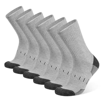 Chaussettes de randonnée décontractées pour hommes en polyester respirant avec talon renforcé, évacuation de l'humidité, amorti renforcé pour activités de plein air