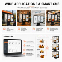 Affichage numérique de commande en drive-thru pour l'extérieur, menu numérique haute luminosité, signalétique LCD étanche pour restaurant de restauration rapide