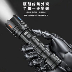 ไฟฉาย BaiFeng แบบชาร์จซ้ำได้ ไฟ LED ซูมได้ ชาร์จผ่าน USB พร้อมหน้าจอดิจิตอล ไฟฉายยุทธวิธี - Product Image 4