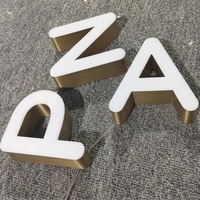 Enseigne personnalisée en lettres 3D en acier inoxydable et acrylique avec éclairage LED, enseigne rétroéclairée avant et arrière, adaptée aux bureaux et aux espaces intérieurs