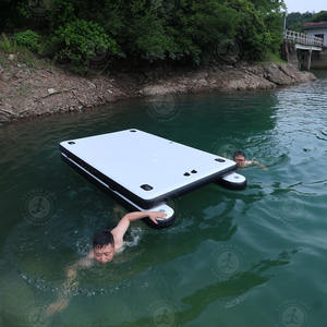 Precio con descuento, punto de caída, agua, ocio, bote de remos plegable, muelle de pontón flotante inflable, plataforma de pesca flotante estática - Product Image 1
