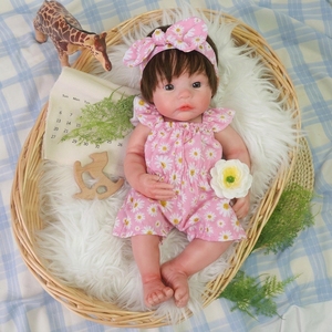 Poupées Reborn en <span class=keywords><strong>vinyle</strong></span>, corps entier, 18 pouces, réalistes, nouveau-né, prématuré, cheveux raides, jouet doux, cadeau pour enfants de 3 ans et plus - Product Image 4