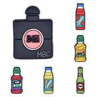Charmes de chaussures en PVC mignons, décorations créatives en forme de boissons pour chaussures sabots, accessoires de mode
