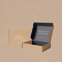 Boîte d'expédition en kraft avec logo personnalisé, impression intérieure en couleur, boîte pliante en carton ondulé écologique pour vêtements