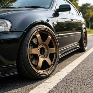 Jantes en alliage Racing JDM Bronze Te37sl à 5 branches, design 5x100 5x112 5x114.3 5x120, pour BMW, Toyota 86, Supra, Honda - Product Image 1