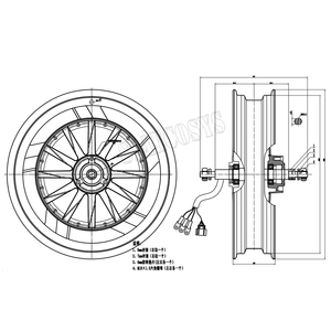 QSMOTOR 16X3.5inch 3000W V1.2 72V 90kph Electric Motorcycle Hub Motor <strong>Kits</strong> Electric Power <strong>Train</strong> With Motor Controller - Product Image 5