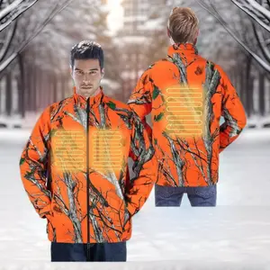 Jaqueta de inverno com acessório aquecido USB recarregável blusão camuflagem impermeável tamanho XS para homens e mulheres