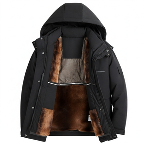 Veste d'hiver pour homme à capuche en duvet, coupe-vent, imperméable, avec doublure intérieure amovible - Product Image 1