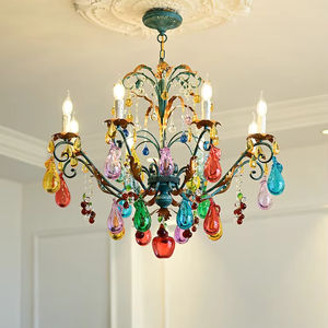 Lustre Bougeoir LED Dimmable de Luxe Rétro en Cristal K9, Style Bohème Français et Art Italien, pour <span class=keywords><strong>Maison</strong></span> et Bureau, CRI 95, Angle de Faisceau 360° - Product Image 2