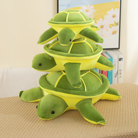 Peluches Tortue Verte, Coussin Doux Tortue, Oreiller Oogway, Repose-dos, Tortue aux Grands Yeux, Poupées en Peluche, Cadeau pour Enfants