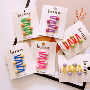 YUCAT Wholesale New Korean Fashion Children 4-piece Set BB Hair Clip Accessories <strong>Hairgrips</strong> for Girls Kids - Product Image 3