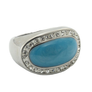 Bague en acier inoxydable de style européen, pierres multicolores, design géométrique rétro punk, bijoux unisexes, accessoire de fête 290134 - Product Image 4