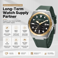 Montre à quartz de luxe en silicone et saphir pour homme, approvisionnement à long terme, étiquette privée, lunette, couronne et boucle personnalisées, Orologio Uomo Jam Tangan