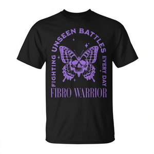 T-shirt violet papillon Fibro Warrior Awareness, t-shirt de soutien pour la fibromyalgie - Product Image 2