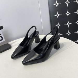 Chaussures transparentes à bout ouvert et pointu, élégantes, semi-mocassins, pour femmes, pour l'été, tendance, à talons bas ou hauts - Product Image 1