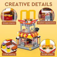 Ensemble de construction de bâtiments de rue urbaine, boutique de burgers, blocs éducatifs MOC, modèle DIY, jouets en plastique pour enfants, coffrets cadeaux