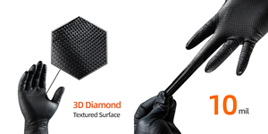 Sarung Tangan Sekali Pakai Nitril Anboson 10 Mil Heavy Duty untuk Industri Perbaikan Mekanik, Tekstur Berlian, Bebas Lateks, Bebas Bubuk - Product Image 3