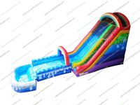 Parcours aquatique gonflable multicolore pour enfants, toboggan, château gonflable, jeux d'escalade, aire de jeux combinée, piste décorative extérieure