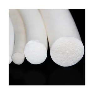 Cabo de silicone halógena de célula fechada, tira de espuma de silicone resistente ao calor de 6 mm de diâmetro, superfície lisa e macia