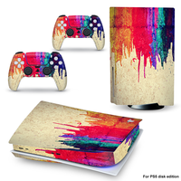 Autocollant de protection complet personnalisé en vinyle, décalcomanie de protection, accessoires de jeu pour Console et contrôleurs PS5 Version disque