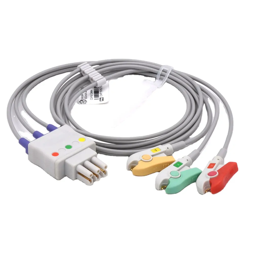 Medische Monitoring Accessoires Compatibel Voor Ge Zonne-9500/Levendige I 3 Leadwires Clip Iec Ecg Kabel