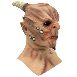 DAMAI Halloween Demon King Latex Mask With <b>Bull</b> Horns Scary <b>Costume</b> Party Decoration - Product Image 5