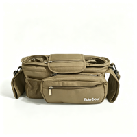 Organisateur de poussette, sac de rangement pour poussette avec 2 porte-gobelets, sac de rangement multi-poches pour accessoires de poussette