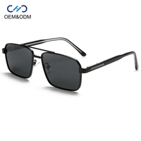 A20108 Nouvelles lunettes de soleil polarisées pour hommes, lunettes de soleil tendance pour la pêche en plein air, la conduite, monture carrée en métal, protection UV400