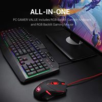 Delux — clavier et souris de jeu filaire Redragon S101, rétroéclairé rvb, avec touches multimédia, repose-poignet et rétro-éclairage rouge
