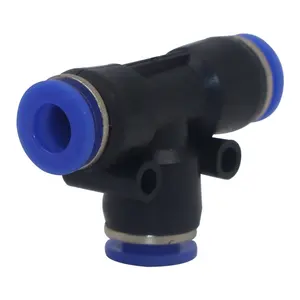 ZM 3 vias PE encaixe pneumático para mangueira de ar 8mm push in fitting engate rápido encaixe de tubo tipo T