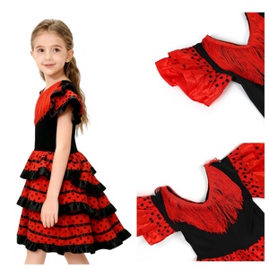 <span class=keywords><strong>Robe</strong></span> de danse <span class=keywords><strong>flamenco</strong></span> espagnole de style gitan <span class=keywords><strong>flamenco</strong></span> pour filles avec glands Jupe de ballet pour enfants - Product Image 2