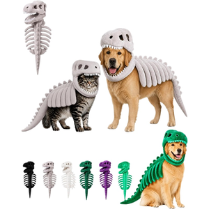 Costume <span class=keywords><strong>di</strong></span> Halloween per Animali Domestici Furrivo, Scheletro <span class=keywords><strong>di</strong></span> Dinosauro 3D in Peluche, Outfit T-Rex per Gatti e <span class=keywords><strong>Cani</strong></span>, Morbido Cotone PP, Regalo Personale - Product Image 1