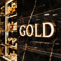 Lettres Métalliques 3D LED Lumineuses Personnalisées – Polices Sur Mesure – Enseigne de Luxe Or, Or Rose, Titane pour Façade de Magasin et Marquage Commercial