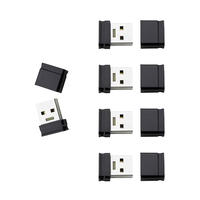 Clé USB Micro Line 64 Go USB 2.0, lot de 5, en plastique, compacte pour PC/ordinateur portable/voiture/téléviseur, noire