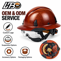 Casque de sécurité HBC ANSI Z89.1 en fibre de verre haute résistance avec lunettes intégrées transparentes, résistant à la chaleur et à la corrosion, à visière intégrale