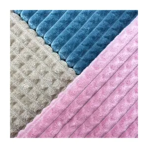 Kingcason cetakan hewan anti-statis 100% poliester serat mikro jacquard polos kain flanel bulu untuk tekstil rumah