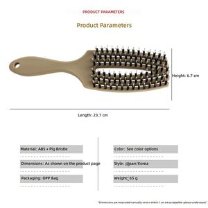 Peigne à six griffes en bambou à poils de sanglier pour cheveux bouclés et volumineux, démêlant et coiffant pour salon - Product Image 2