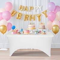 Nappe en spandex blanche de 6 pieds pour tables rectangulaires, ajustée et extensible, lavable, résistante aux plis, protection de table