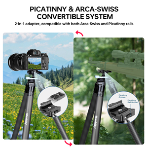 Trépied de tir Manbily QM-324PA en fibre de carbone avec pieds de 32 mm et <span class=keywords><strong>rotule</strong></span> de 38 mm pour adaptateurs Picatinny vers Arca Swiss - Product Image 2